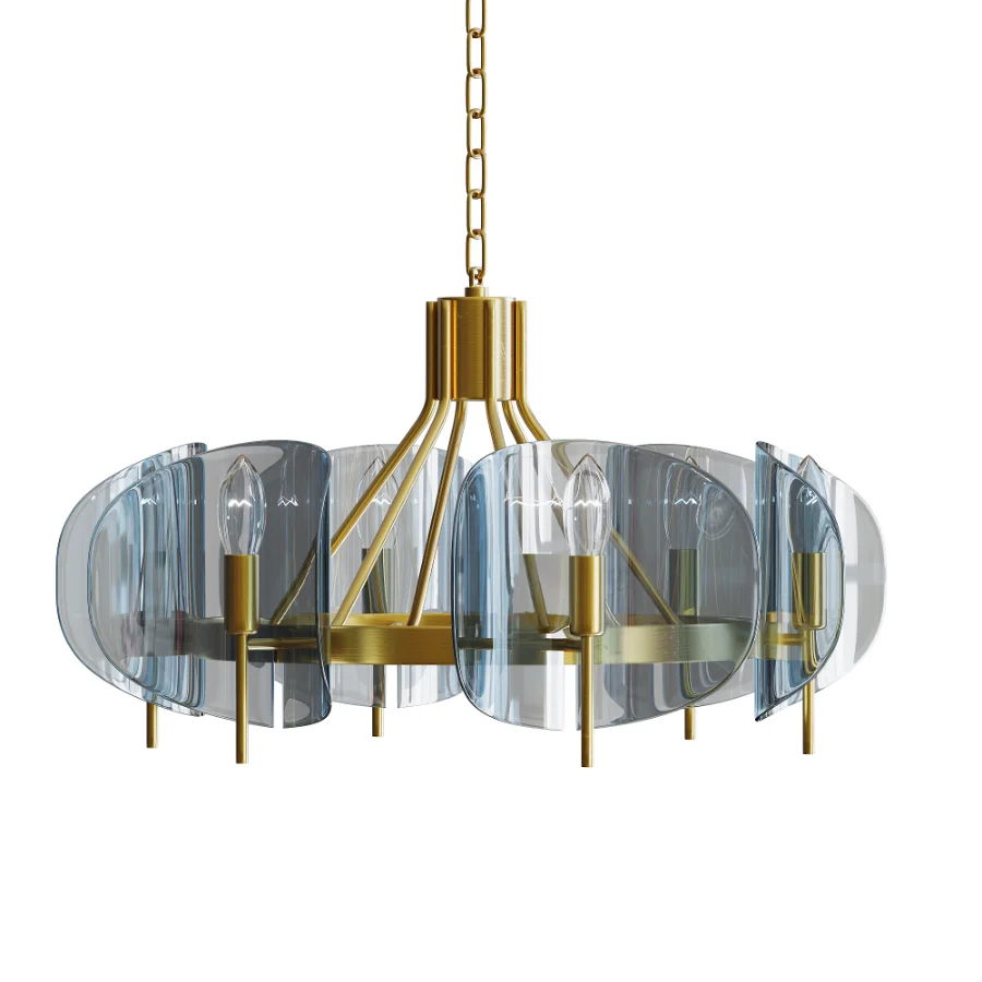 Modern Wagon Wheel 6-Light Chandelier Image 5