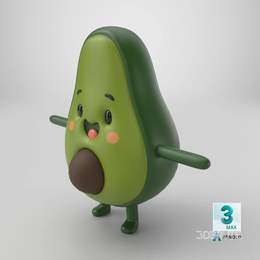Avocado Cartoon 3D Character Image 23