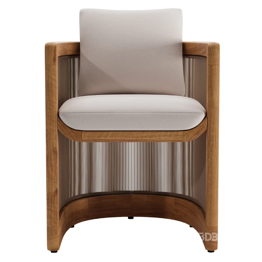 RH Brera Teak Dining Armchair Image 3