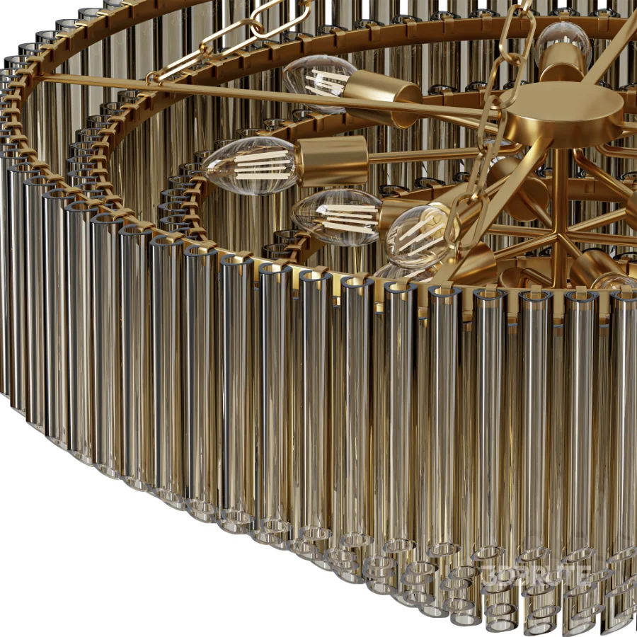 Petalia Wide Brass Chandelier Image 5