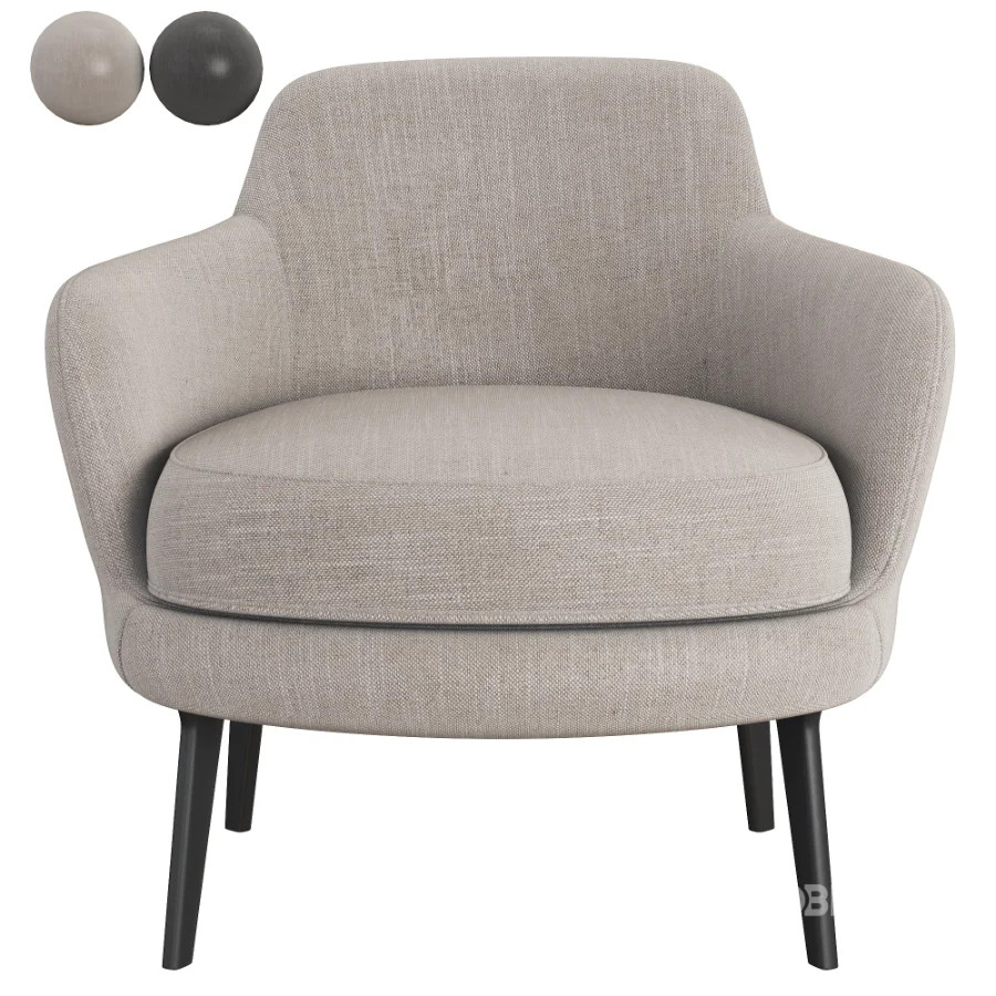 Sum_Armchair_Black_Main_Line_Flax Image 1