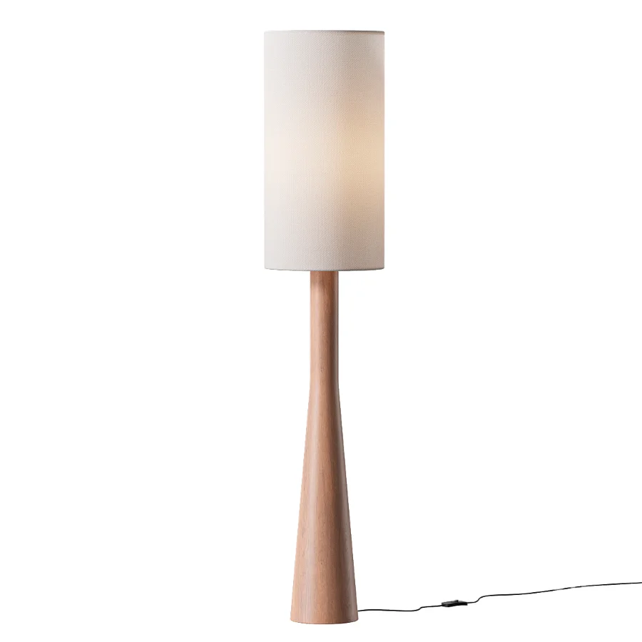 Minimalist Japandi Linen Floor Lamp Image 2