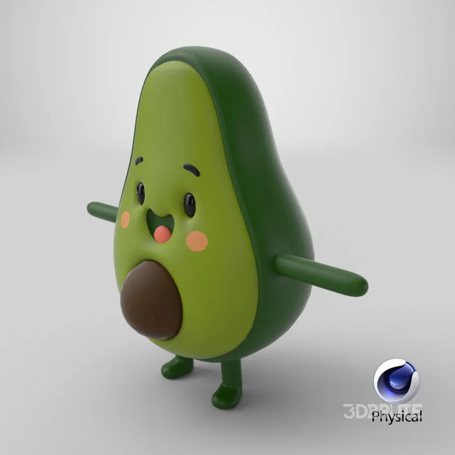 Avocado Cartoon 3D Character Image 21
