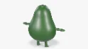 Avocado Cartoon 3D Character - Thumbnail 2