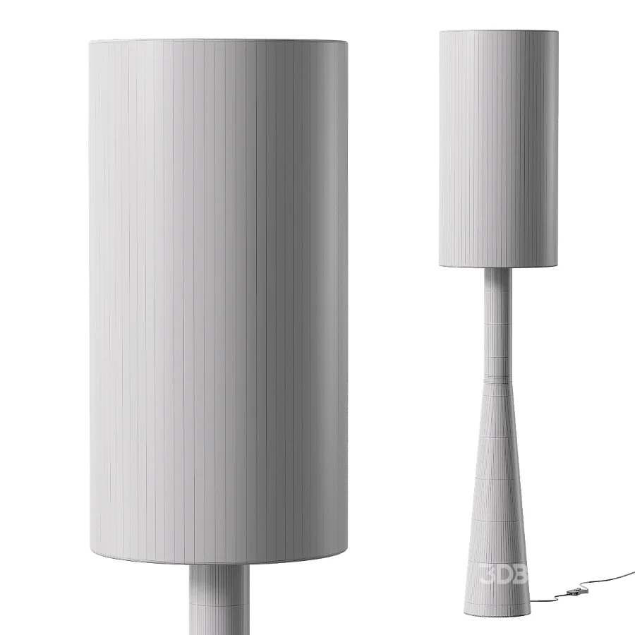 Minimalist Japandi Linen Floor Lamp Image 5