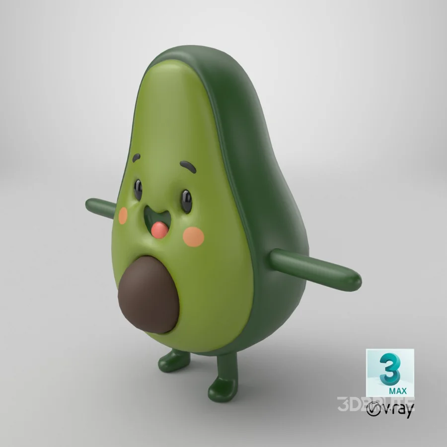 Avocado Cartoon 3D Character Image 25