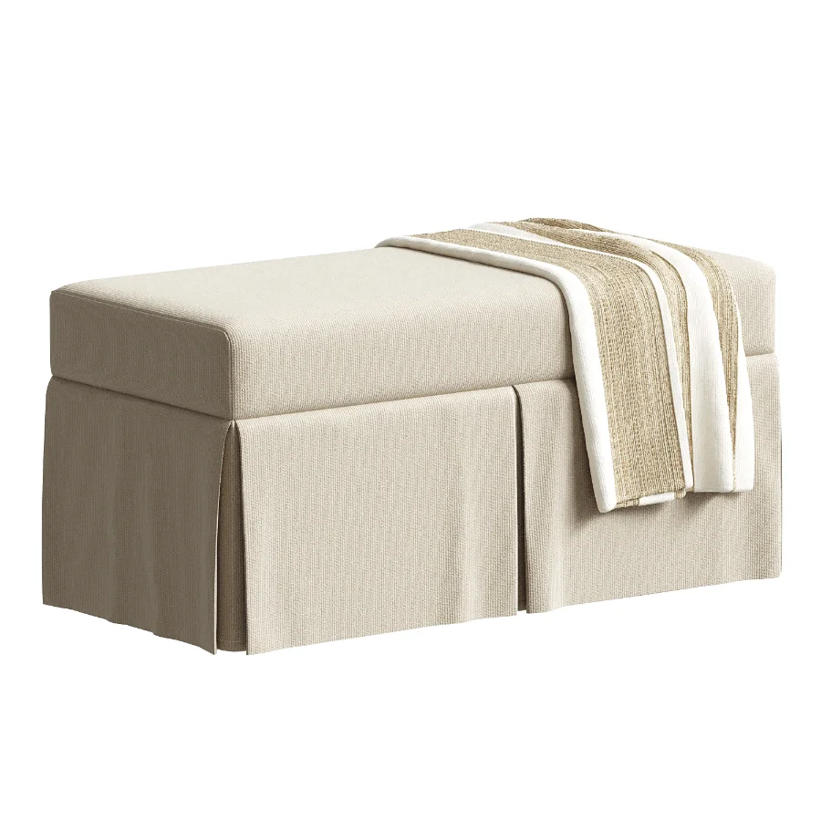 Hayworth Skirted Storage Bench Image 5