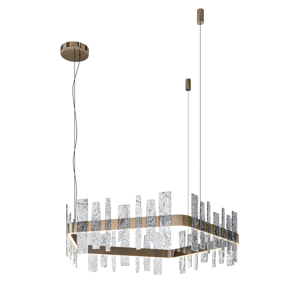 Forest Glass and Brass Chandelier Image 1