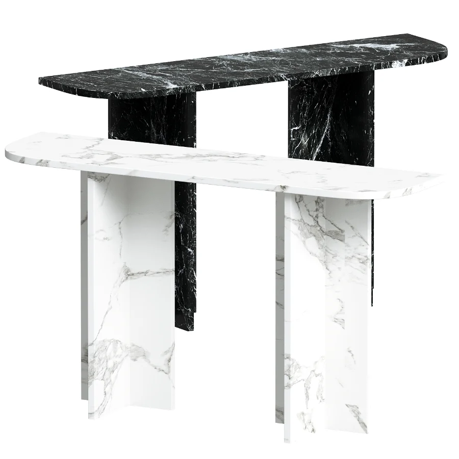 Sculptural Nero Console Table Image 5