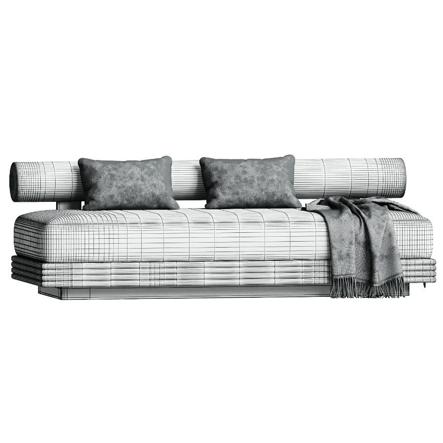 Collins Aluminum 2 Seat Armless Sofa Image 2