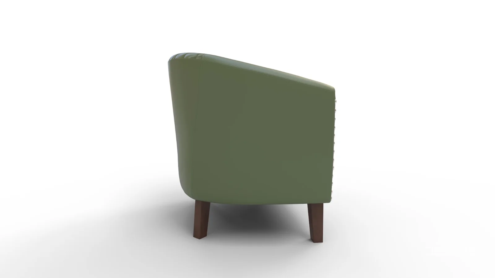 Leather Barrel Accent Chair Image 3