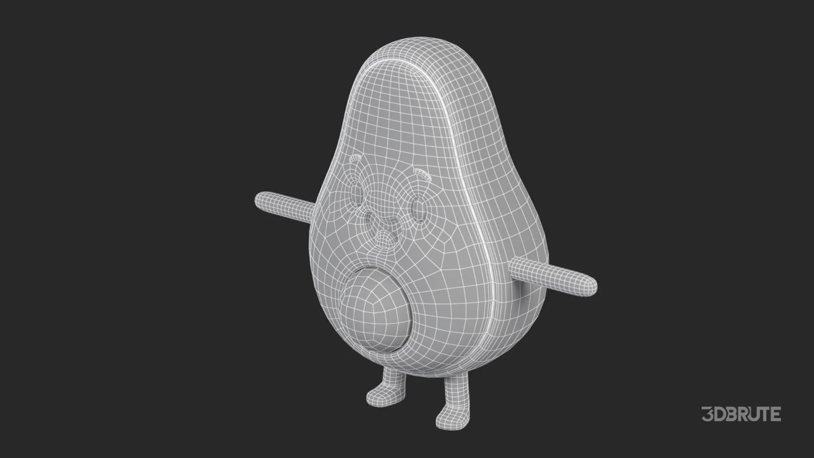 Avocado Cartoon 3D Character Image 9