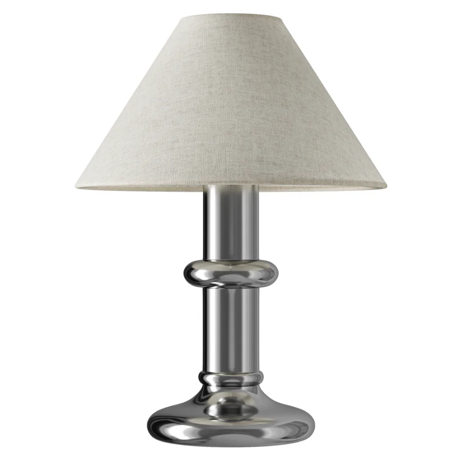 Chrome Fabric Table Lamp Image 2