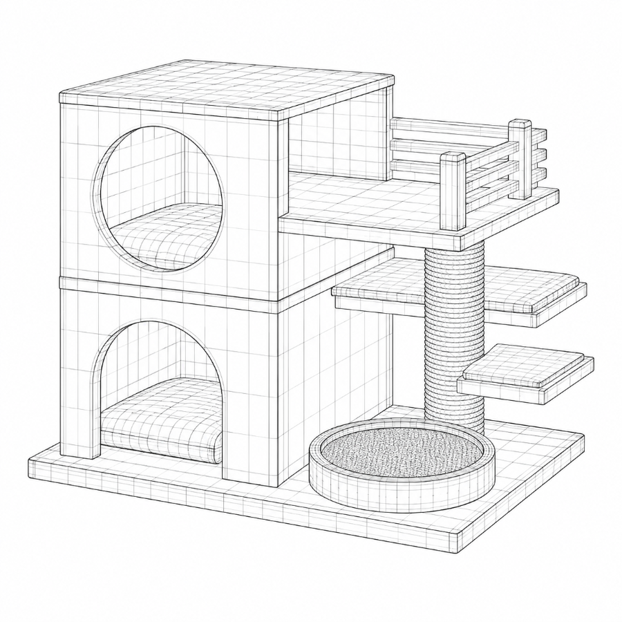 Modern Cat Tree House Image 9