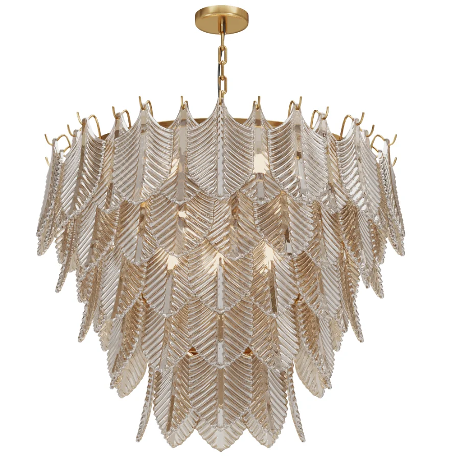 Verbier Brass Chandelier Ceiling Light Image 1