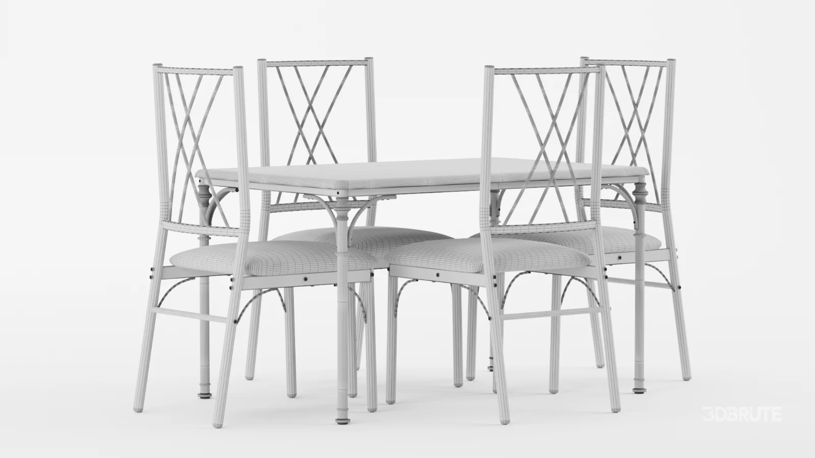 Kitchen Table and Chairs for 4 with Padded Seats Image 5