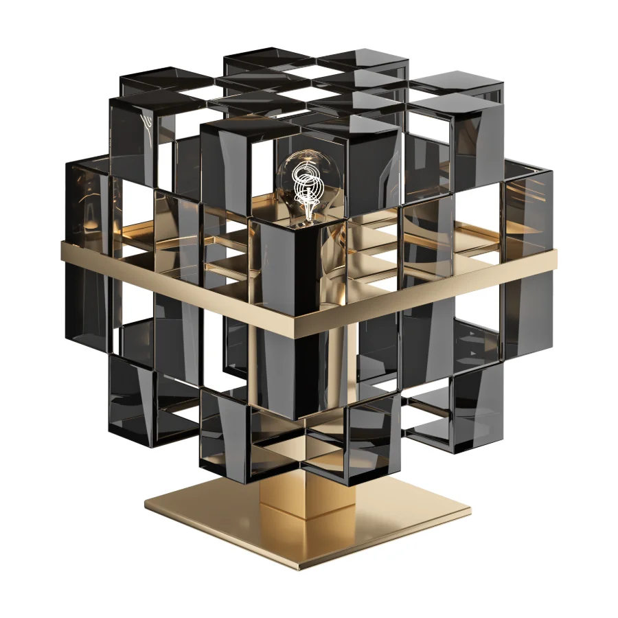 Luxury Cubic Glass Table Lamp Image 1