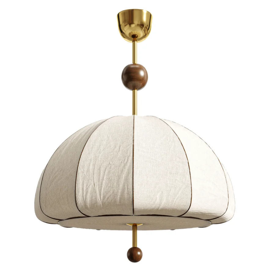 Vintage Floral Pattern Fabric Dome Pendant Light Image 3