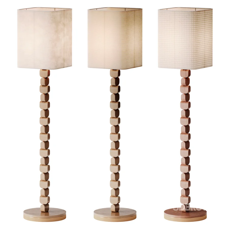 Vintage Wooden Floor Lamp Image 8