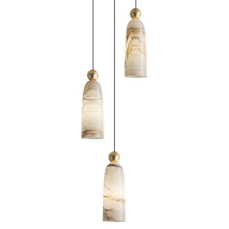 Figure Alabaster Pendant Lamp 3 heads Image 1