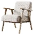 Ebbe Ecru Linen Armchair - Thumbnail 2