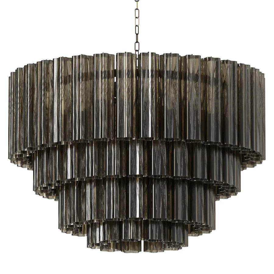 Murano Glass Cylinder Chandelier Fumato EL152 Image 3