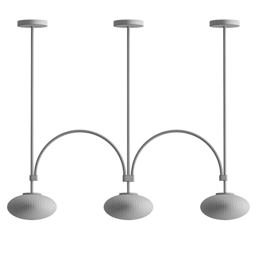 Milo Linear Brass Glass Pendant Lamp Image 3