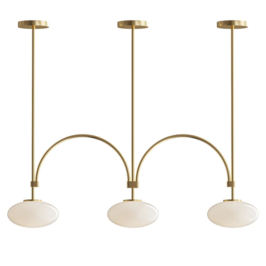 Milo Linear Brass Glass Pendant Lamp Image 2