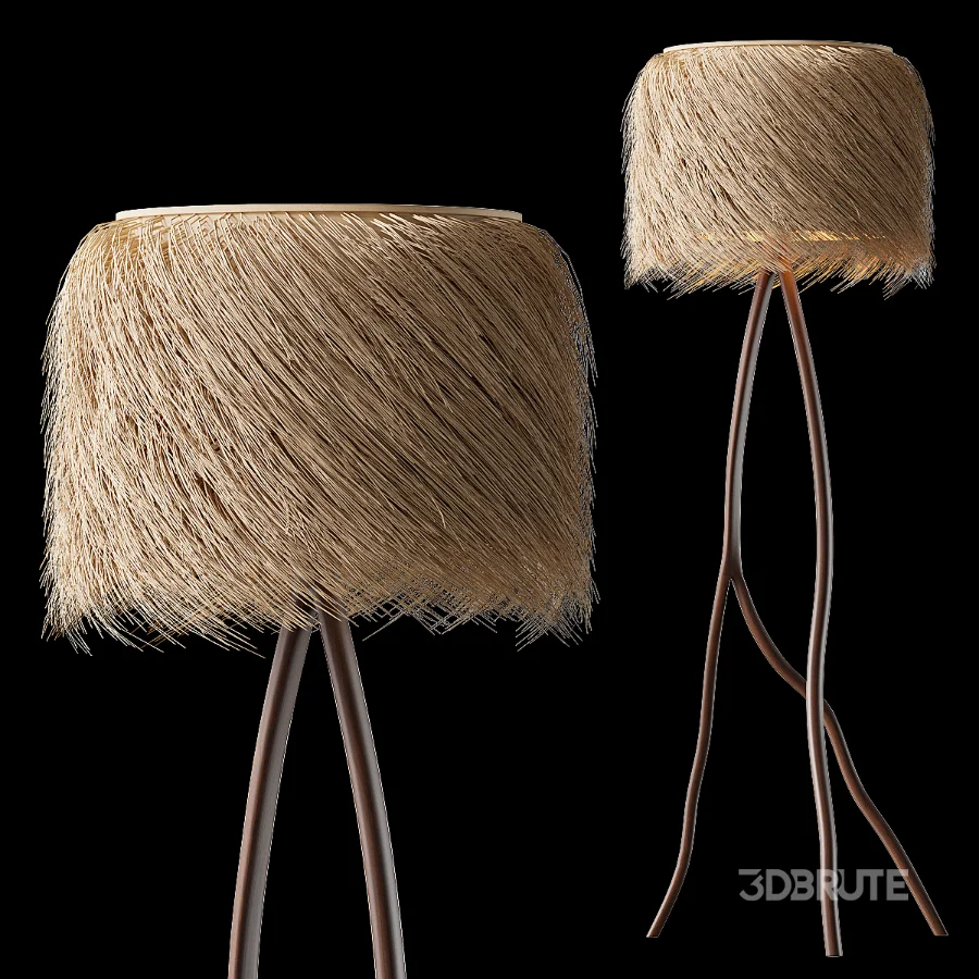 Japandi Fringe Floor Lamp Image 2