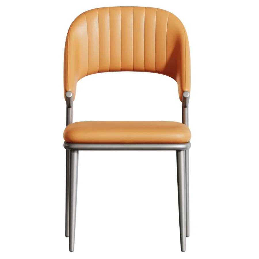 Contemporary Low Back Faux Leather Dining Chair Image 2