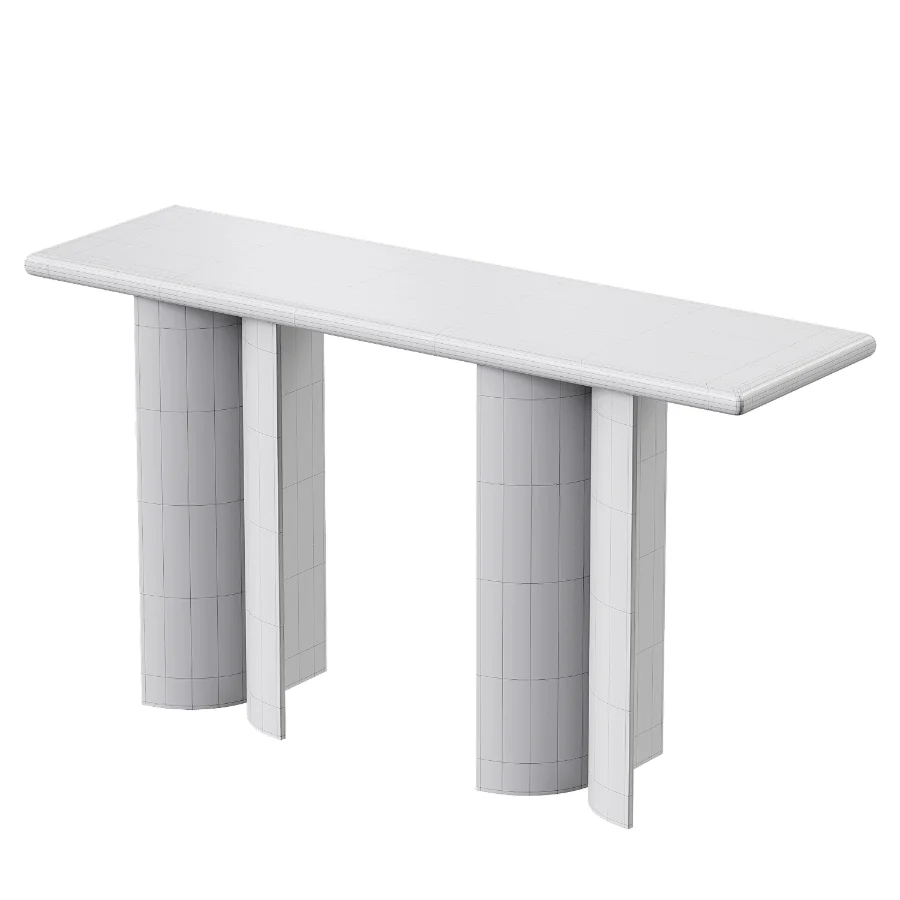 Marble Wood Ivory Console Image 2