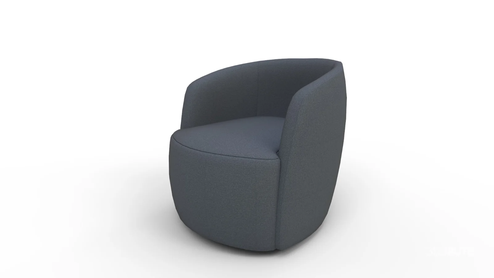 Tub Swivel Chair Navy Linen Image 9