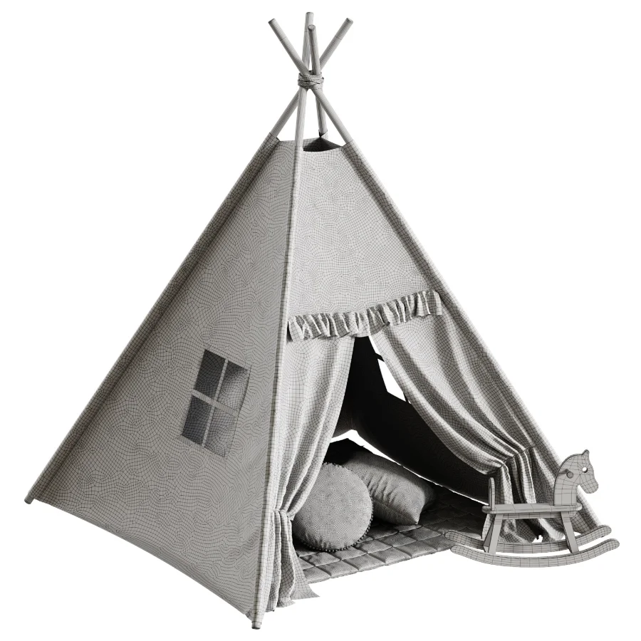 Kids Teepee Play Tent Set Image 4