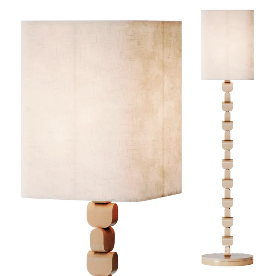 Vintage Wooden Floor Lamp Image 7