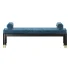 Modern Velvet Bench with Gold Details - Thumbnail 2