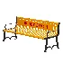 6 Foot Contour Slatted Thermoplastic Buddy Bench - Thumbnail 5