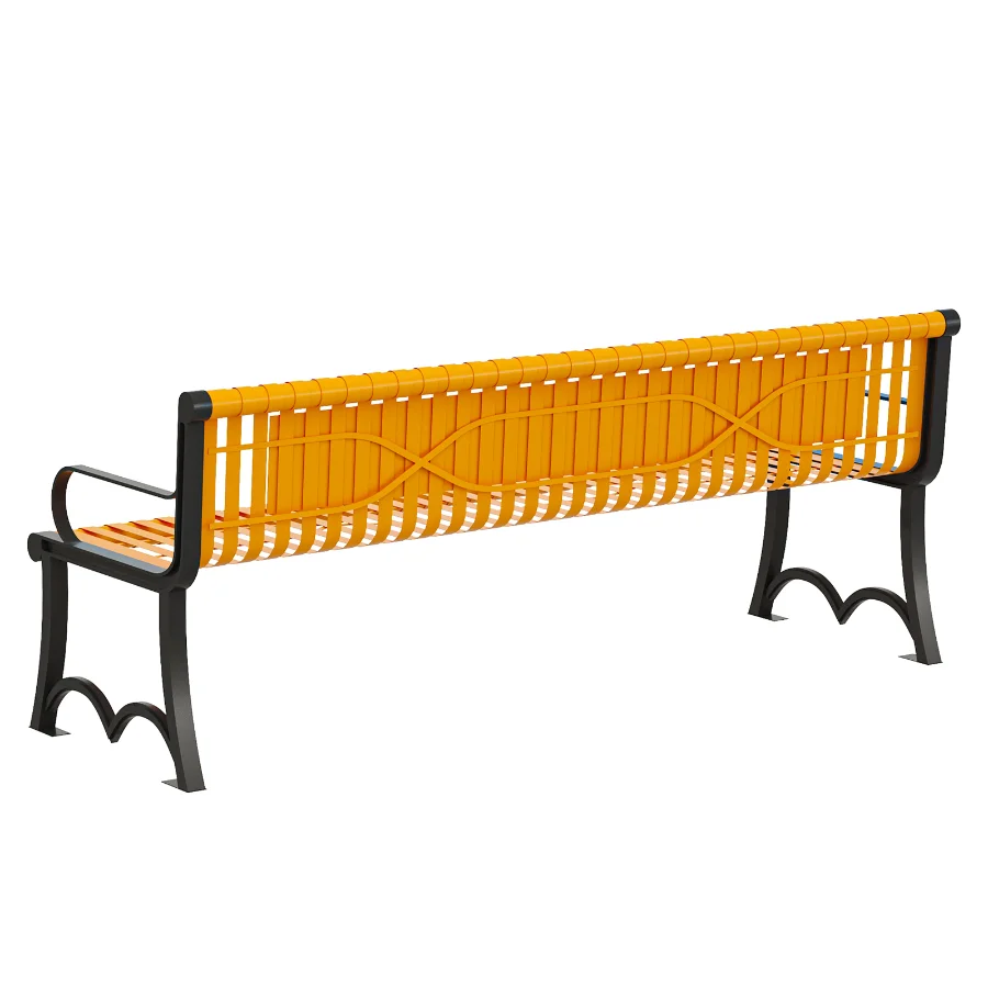 6 Foot Contour Slatted Thermoplastic Buddy Bench Image 4