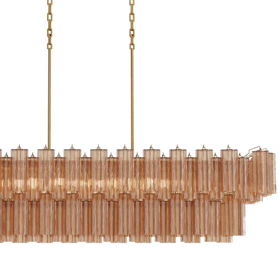 Addis Brass Linear Chandelier Image 4