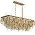 Matte Gold Glass Fringe Chandelier - Thumbnail 1