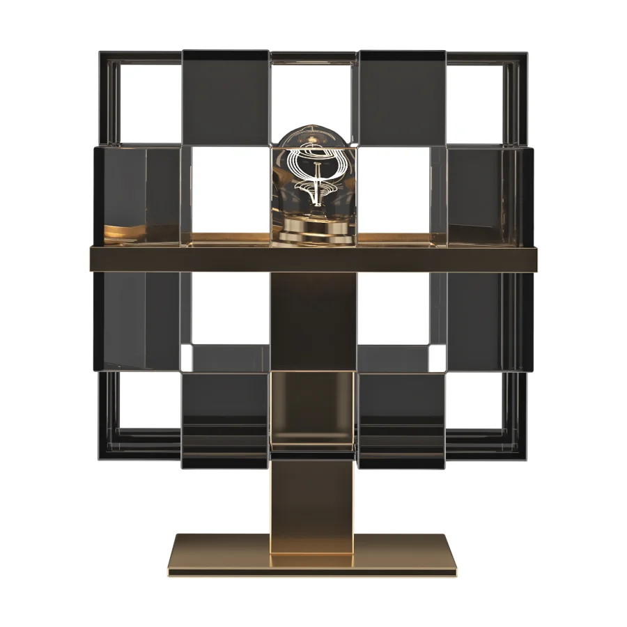 Luxury Cubic Glass Table Lamp Image 3