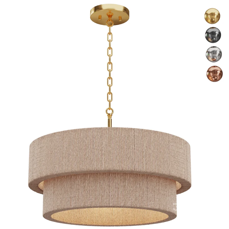 Kalini Double Drum Convertible Chandelier Image 4