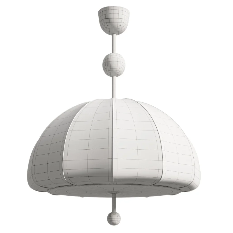 Vintage Floral Pattern Fabric Dome Pendant Light Image 1