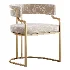 Faux Leather Dining Chairs Glam Style Open Back Armless Chair - Thumbnail 6