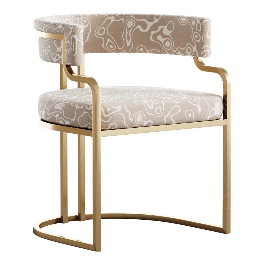 Faux Leather Dining Chairs Glam Style Open Back Armless Chair Image 6