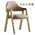 Art Deco Padded Arm Chair Olive Green - Thumbnail 1