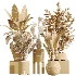 AV Indoor Plants Set 446 Ficus microcarpa and Aspidistra Elatior and Cactus Opuntia and Ficus Elastica Rubber and Cyara Areca Palm - Thumbnail 8