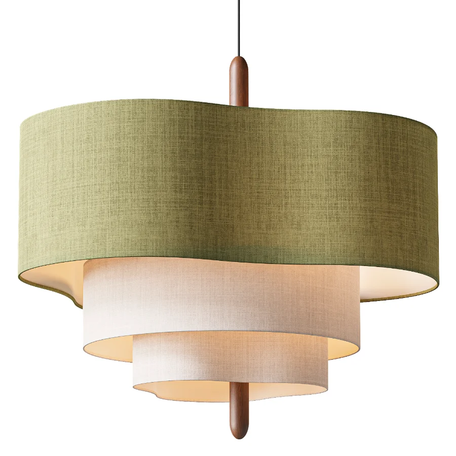 Ophel Green Fabric Pendant Lamp Image 1