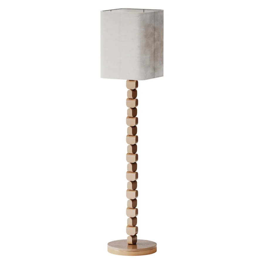 Vintage Wooden Floor Lamp Image 4