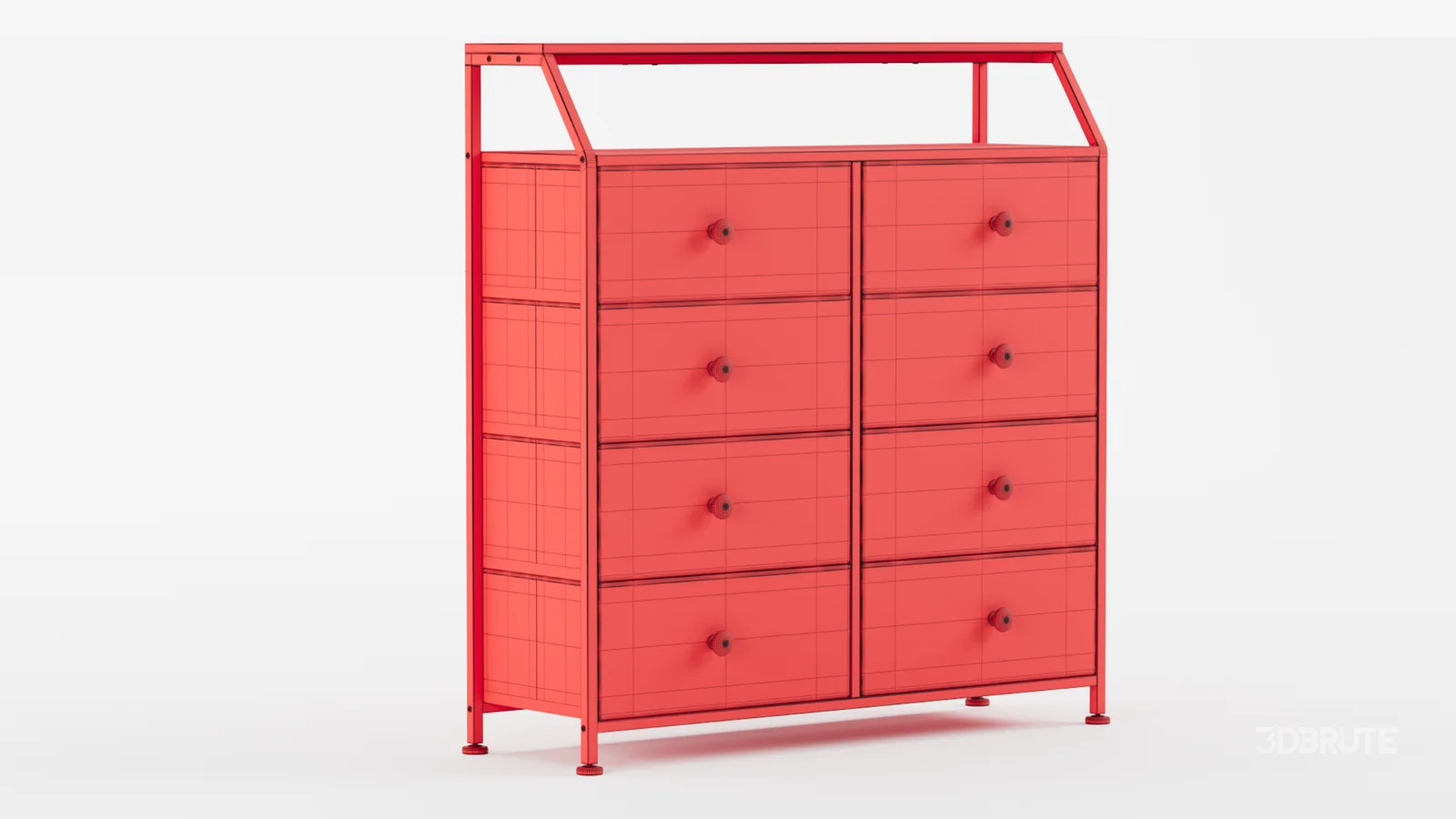 Dresser for Bedroom with Shelves Faux Leather Image 11