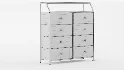 Dresser for Bedroom with Shelves Faux Leather - Thumbnail 10